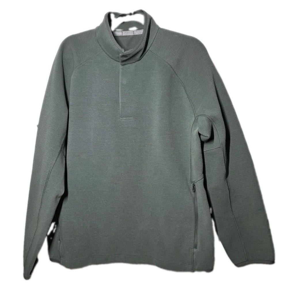 Lululemon Textured Spacer Anorak Pullover Snap Button Dark Green LM3EX9S Men's L